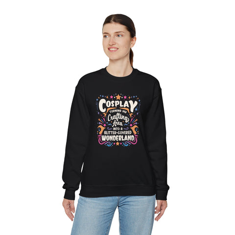 Unisex Cosplay Glitter-Covered Wonderland Sweatshirt   