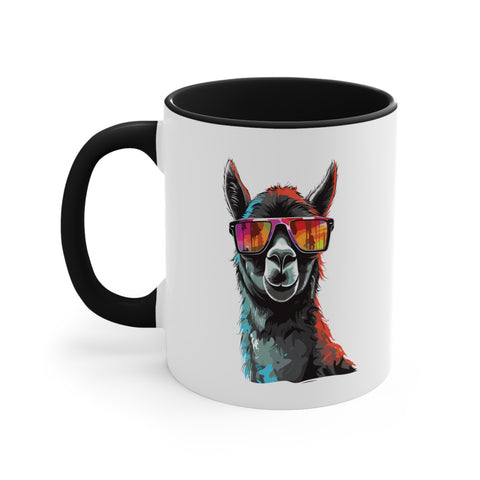 11oz Black Llama Sunglasses Coffee Mug 11oz Black 