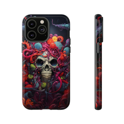 Psychedelic Skull & Tentacles Phone Case iPhone 14 Pro Max Glossy 