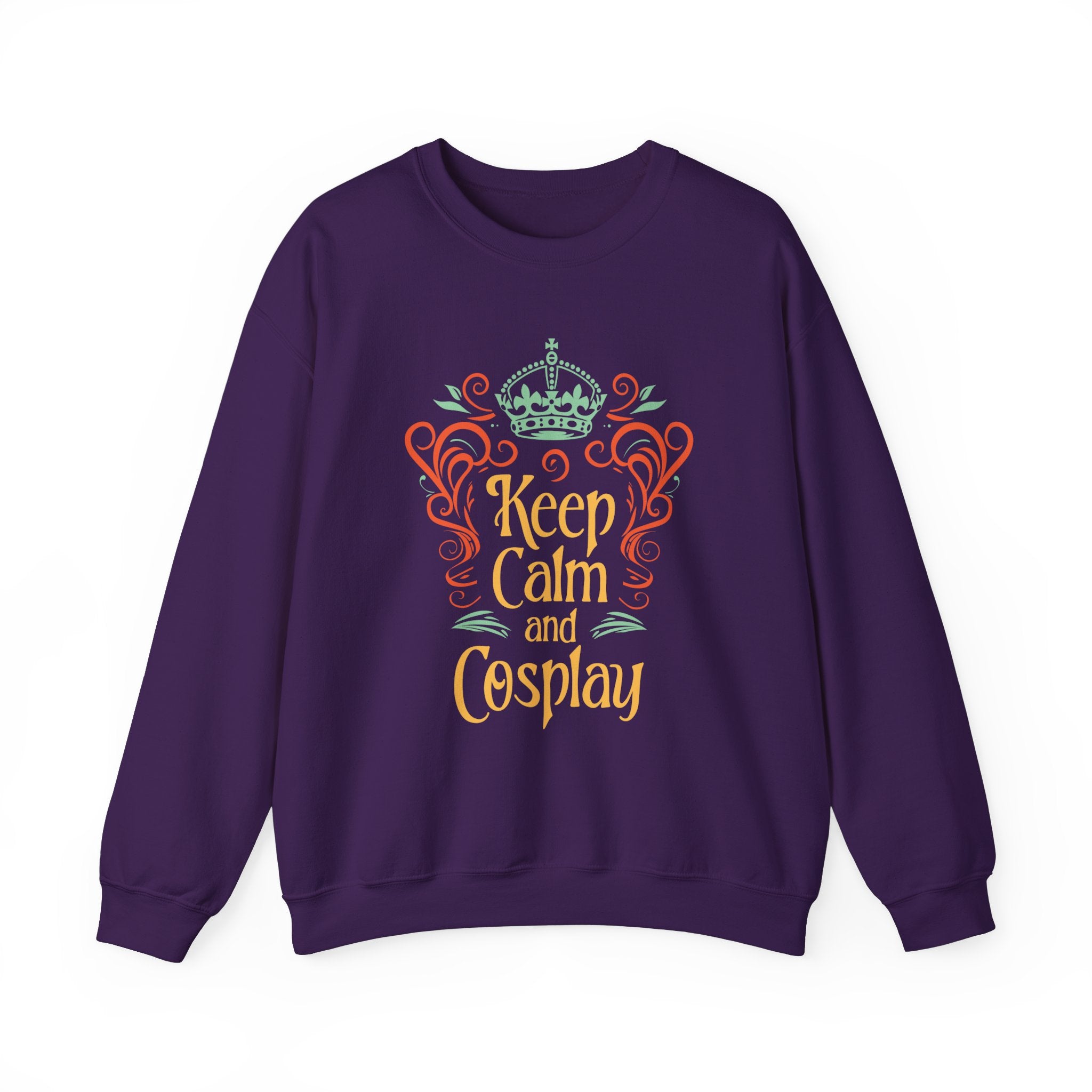 Unisex Keep Calm and Cosplay Sweatshirt S Purple 