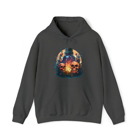 Unisex Magic Potion & Skulls Hoodie Dark Heather S 