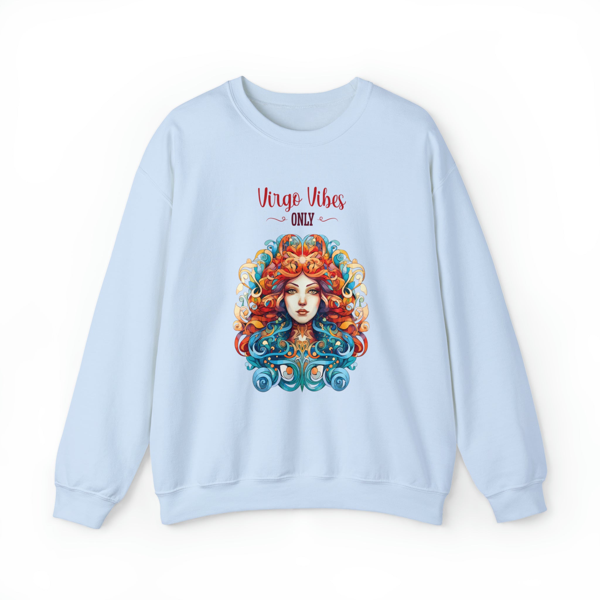 Unisex Virgo Vibes Only Sweatshirt S Light Blue 