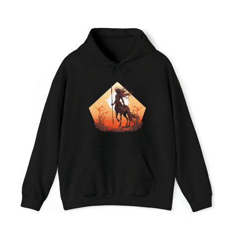 Unisex Centaur Warrior Hoodie Black S 