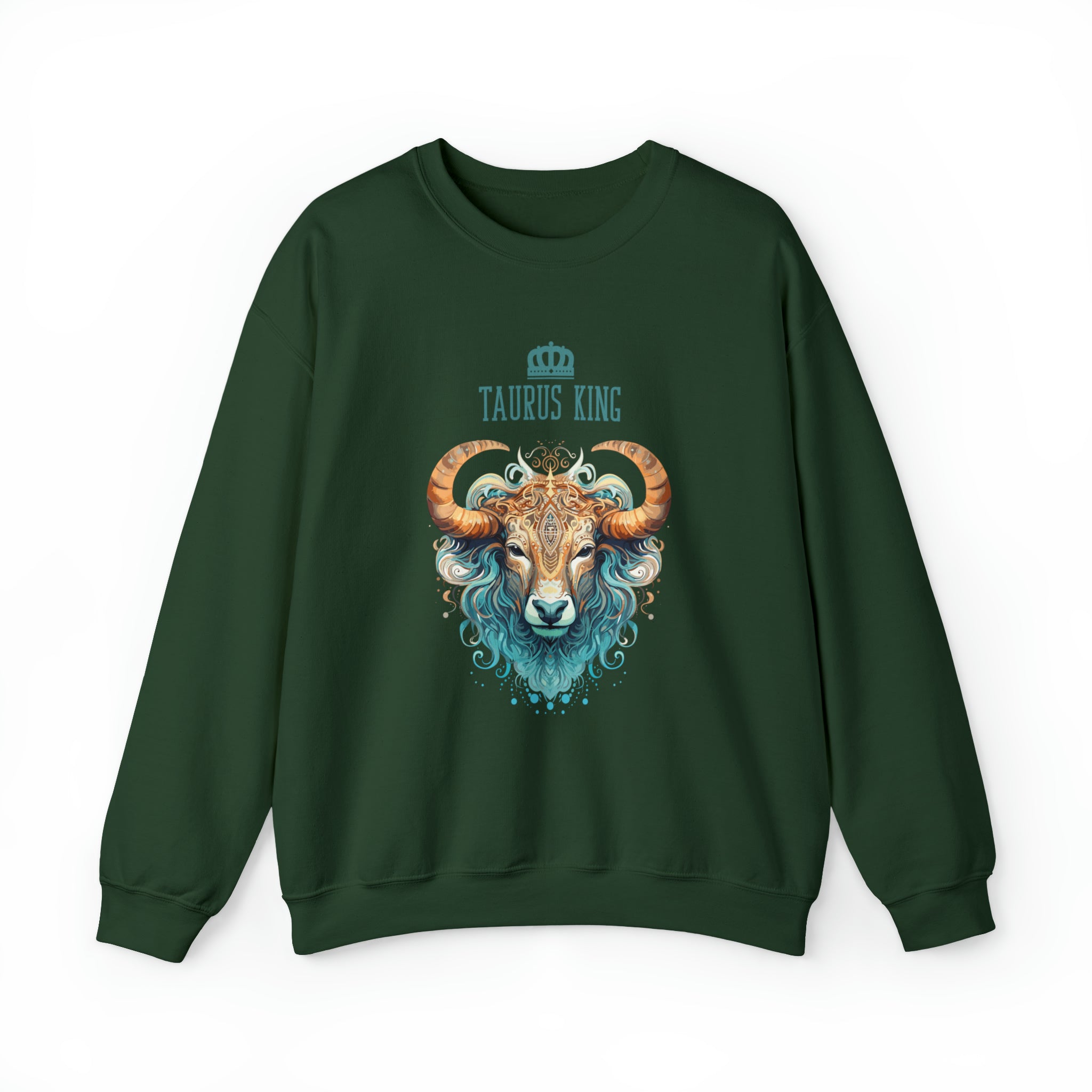 Mens Taurus King Sweatshirt S Forest Green 