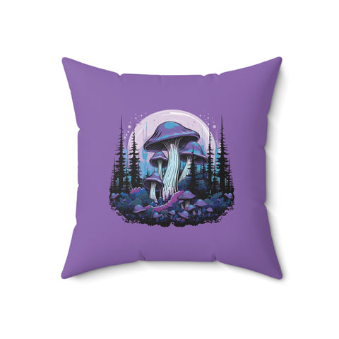 Purple Mushroom Forest Pillow   