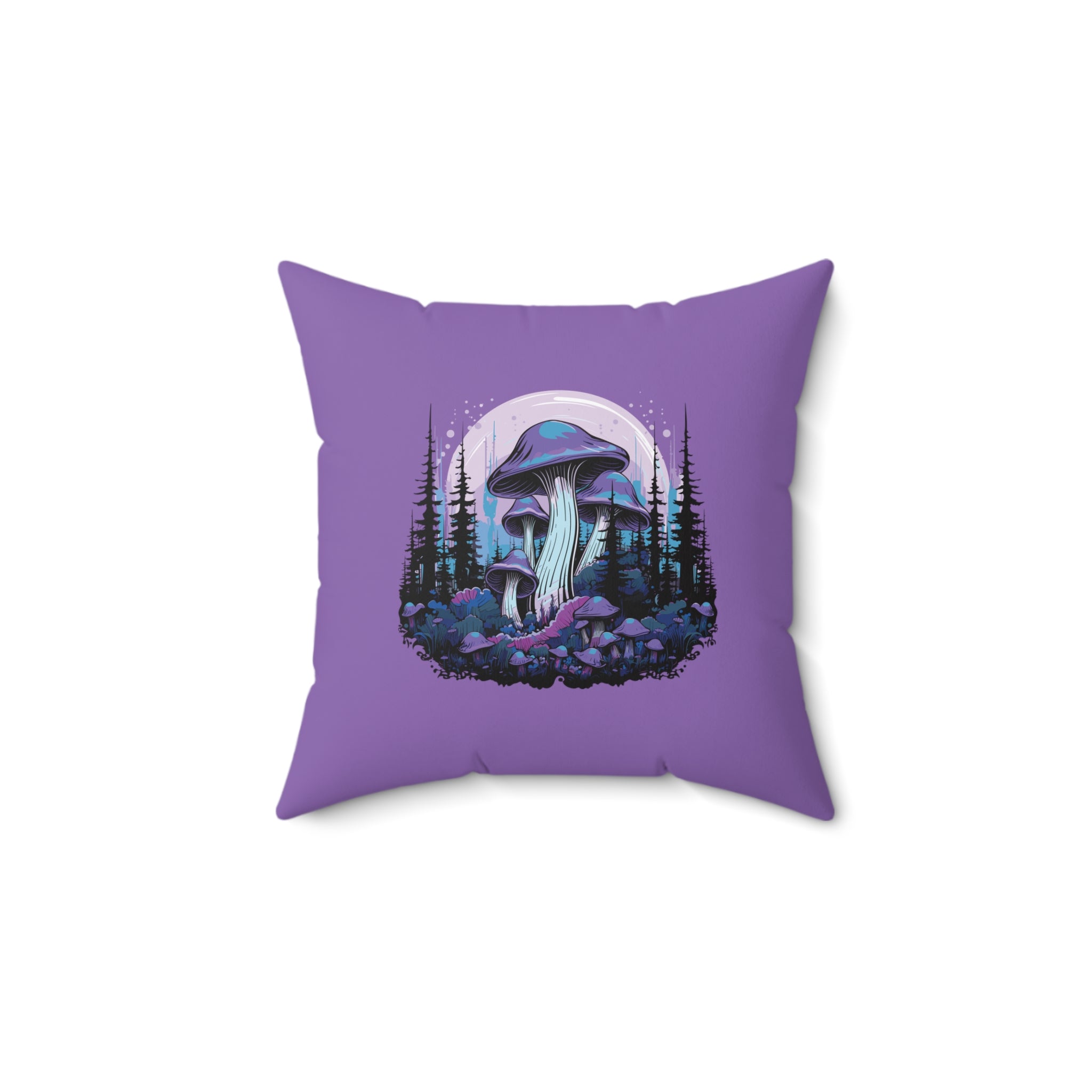 Purple Mushroom Forest Pillow   