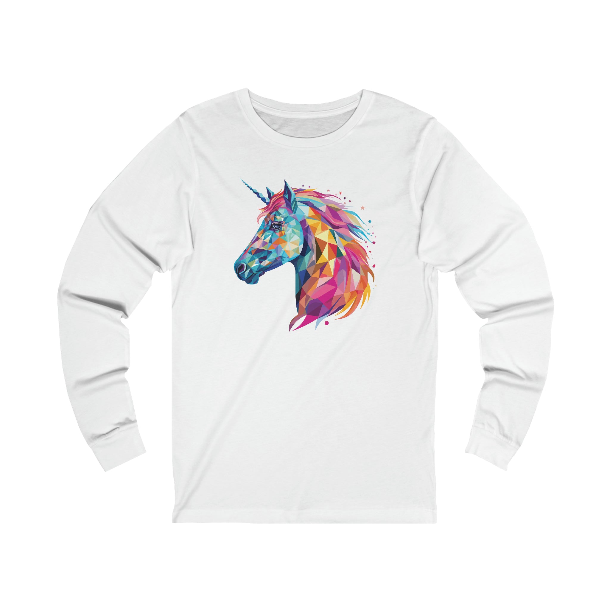 Unisex Crystallized Unicorn Mane Long Sleeve T Shirt S White 