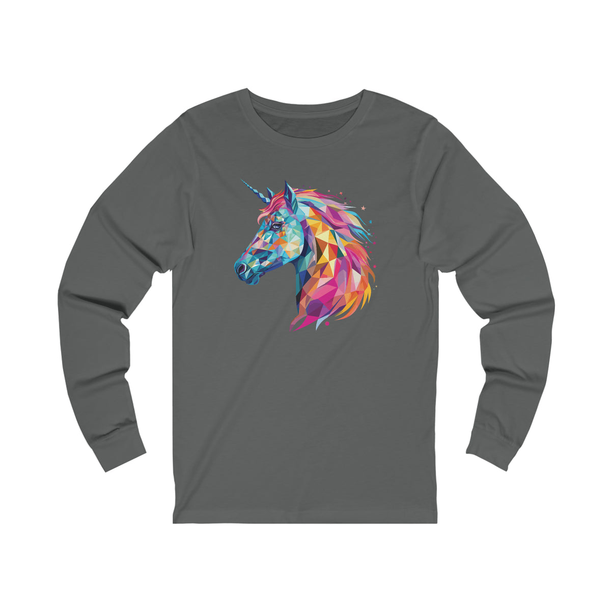 Unisex Crystallized Unicorn Mane Long Sleeve T Shirt S Asphalt 