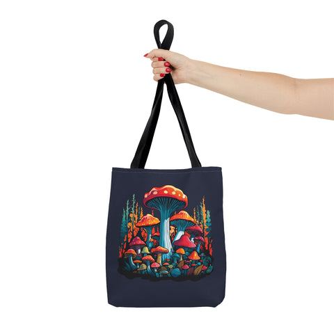 Orange Mushroom Forest Tote Bag   