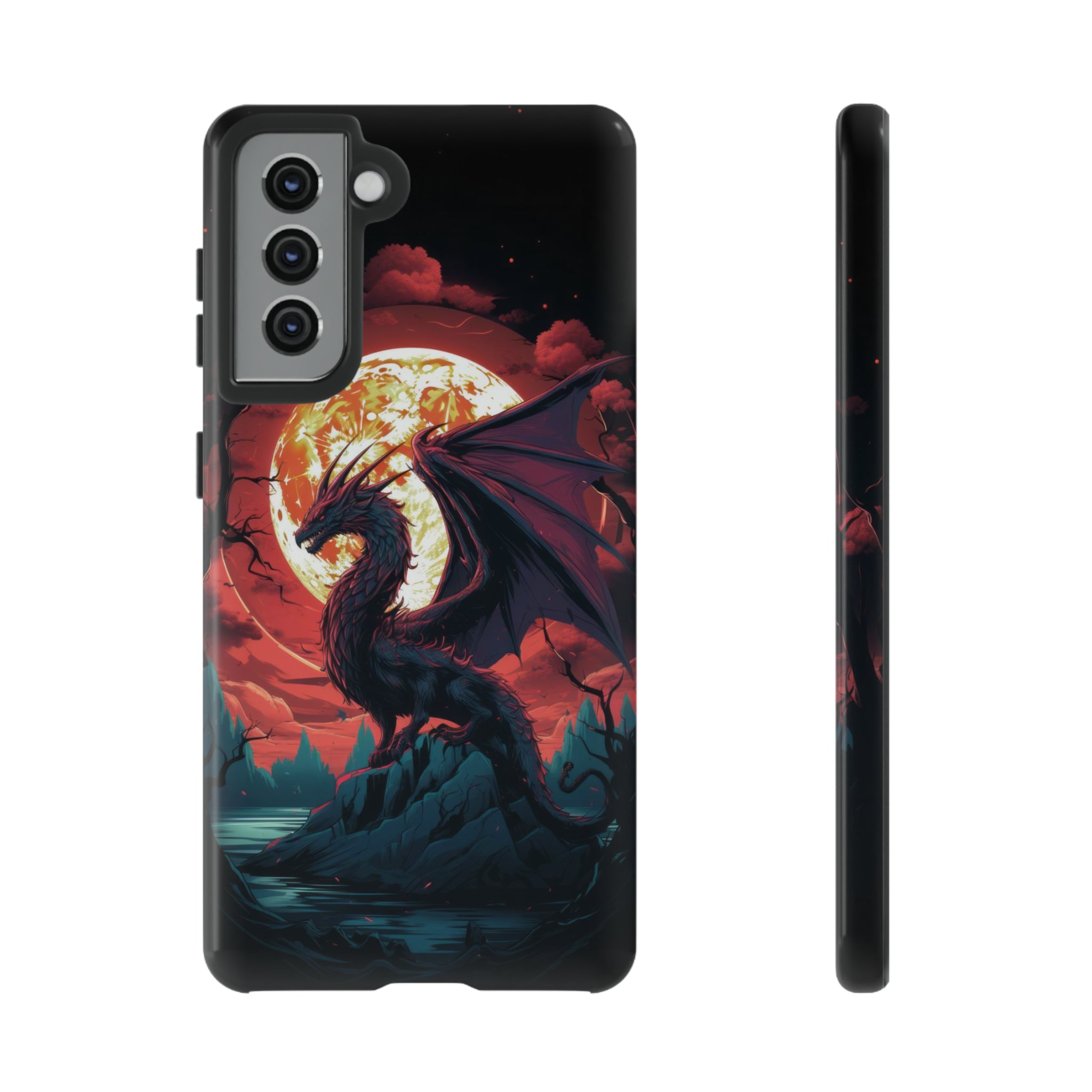 Dragon Fiery Moonlight Phone Case Samsung Galaxy S21 Glossy 