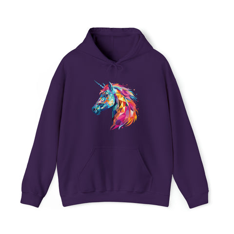 Unisex Crystallized Unicorn Mane Hoodie Purple S 