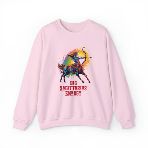 Unisex Big Sagittarius Energy Sweatshirt S Light Pink 