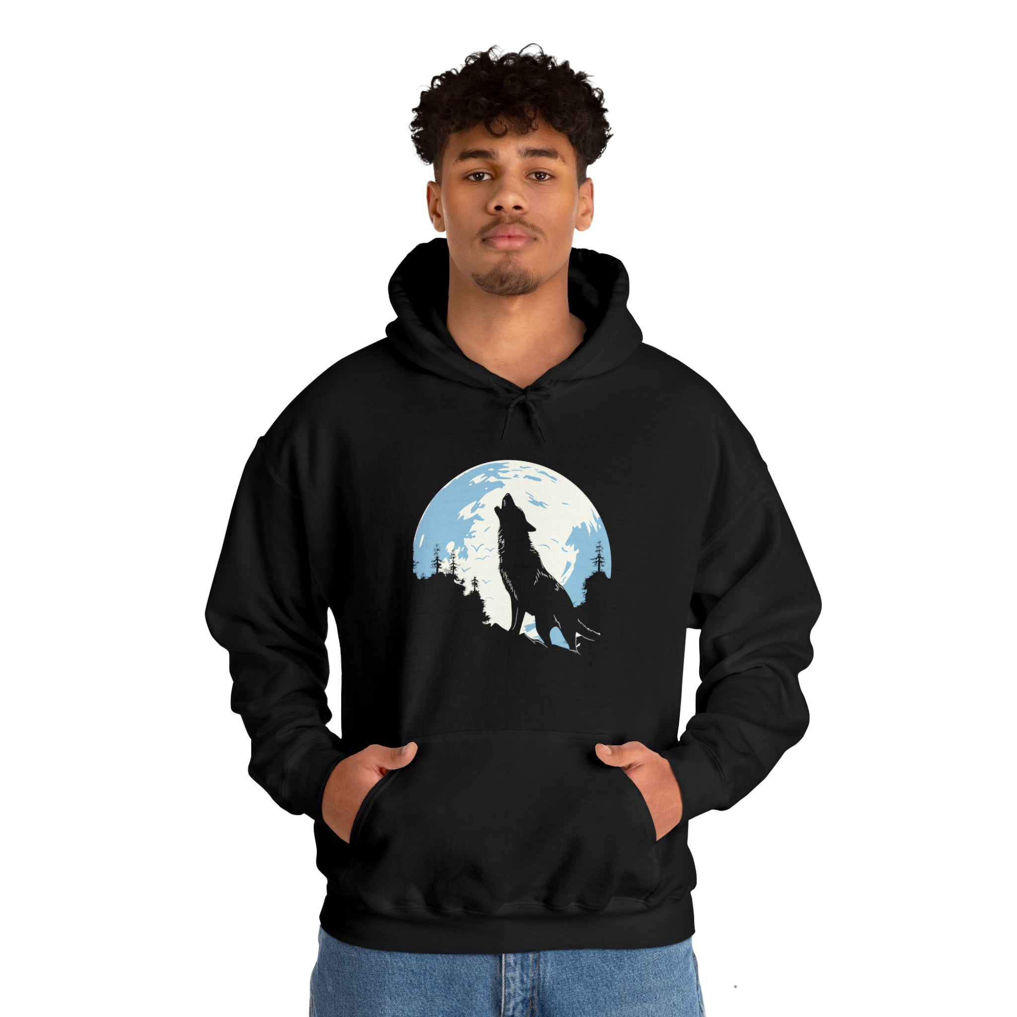 Unisex Howling Wolf Hoodie   