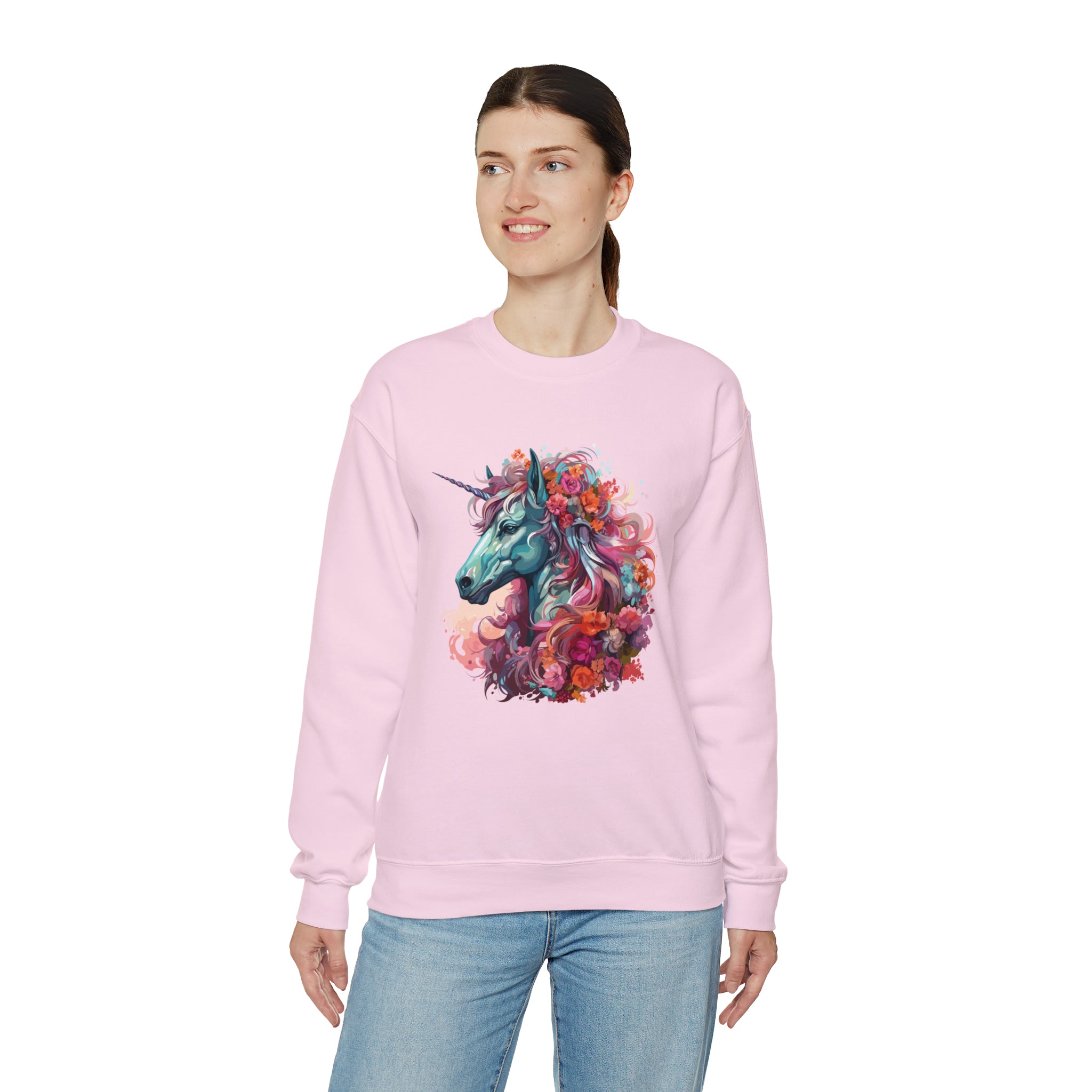 Unisex Unicorn Flowers Sweatshirt   