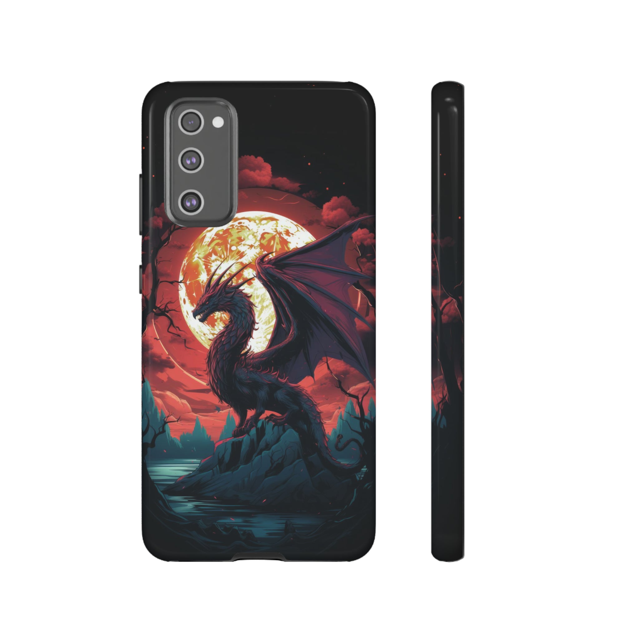 Dragon Fiery Moonlight Phone Case Samsung Galaxy S20 FE Glossy 