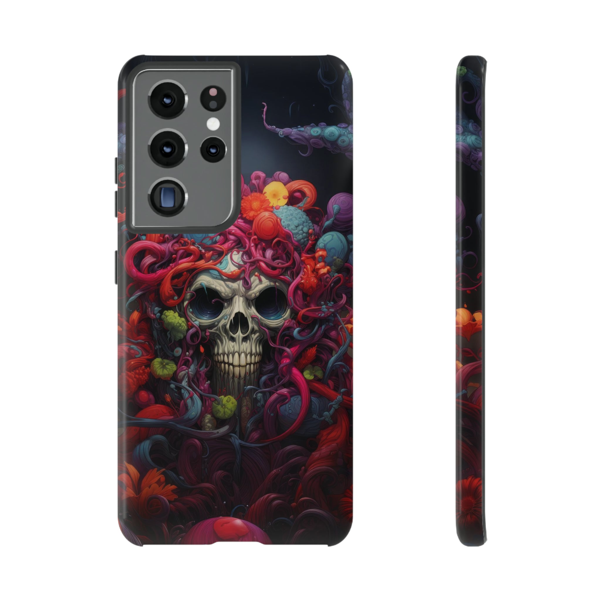 Psychedelic Skull & Tentacles Phone Case Samsung Galaxy S21 Ultra Glossy 