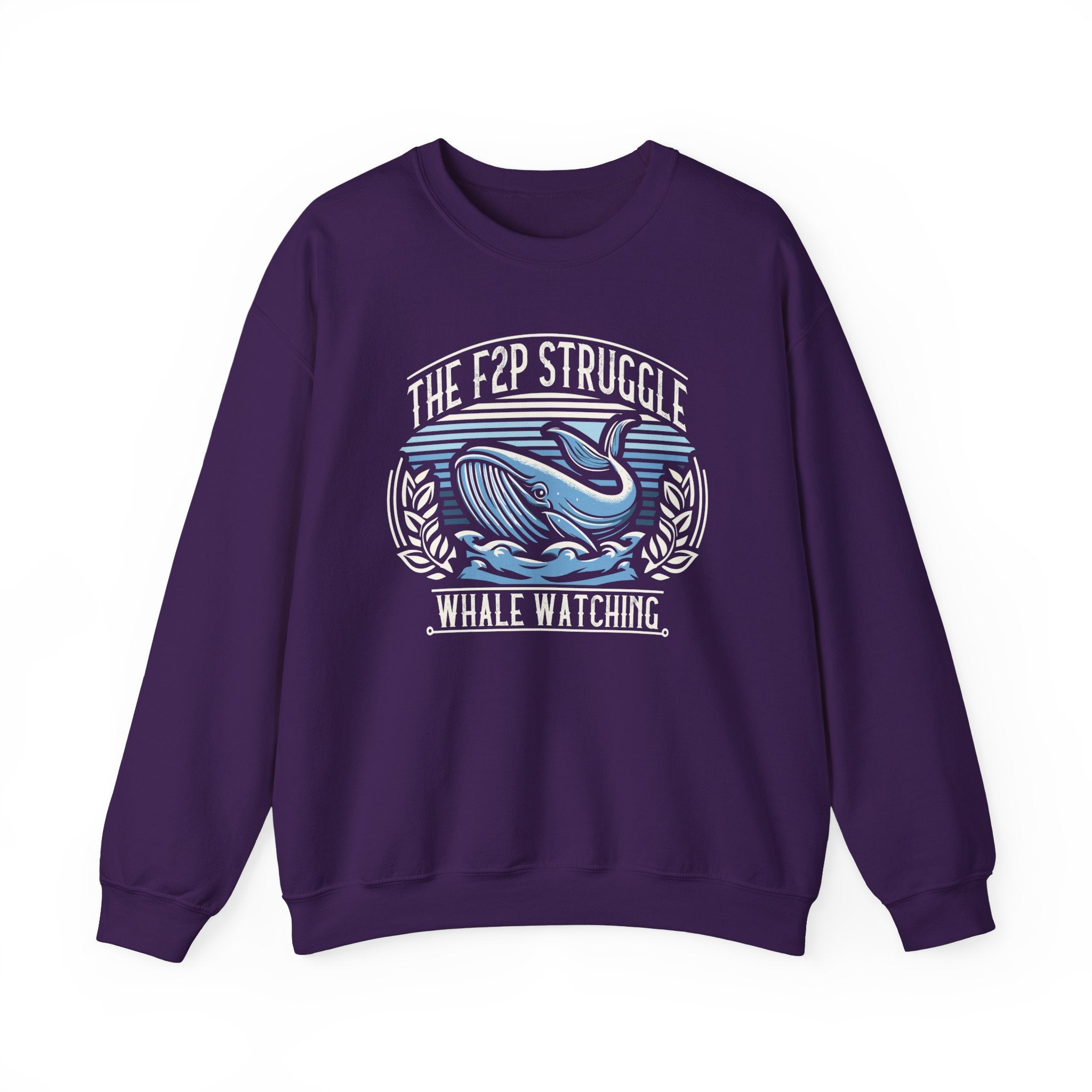 Unisex F2P Struggle Whale Watching Sweatshirt S Purple 