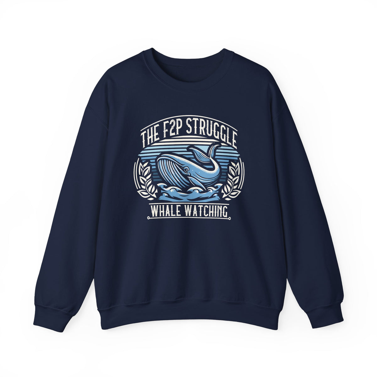 Unisex F2P Struggle Whale Watching Sweatshirt S Navy 