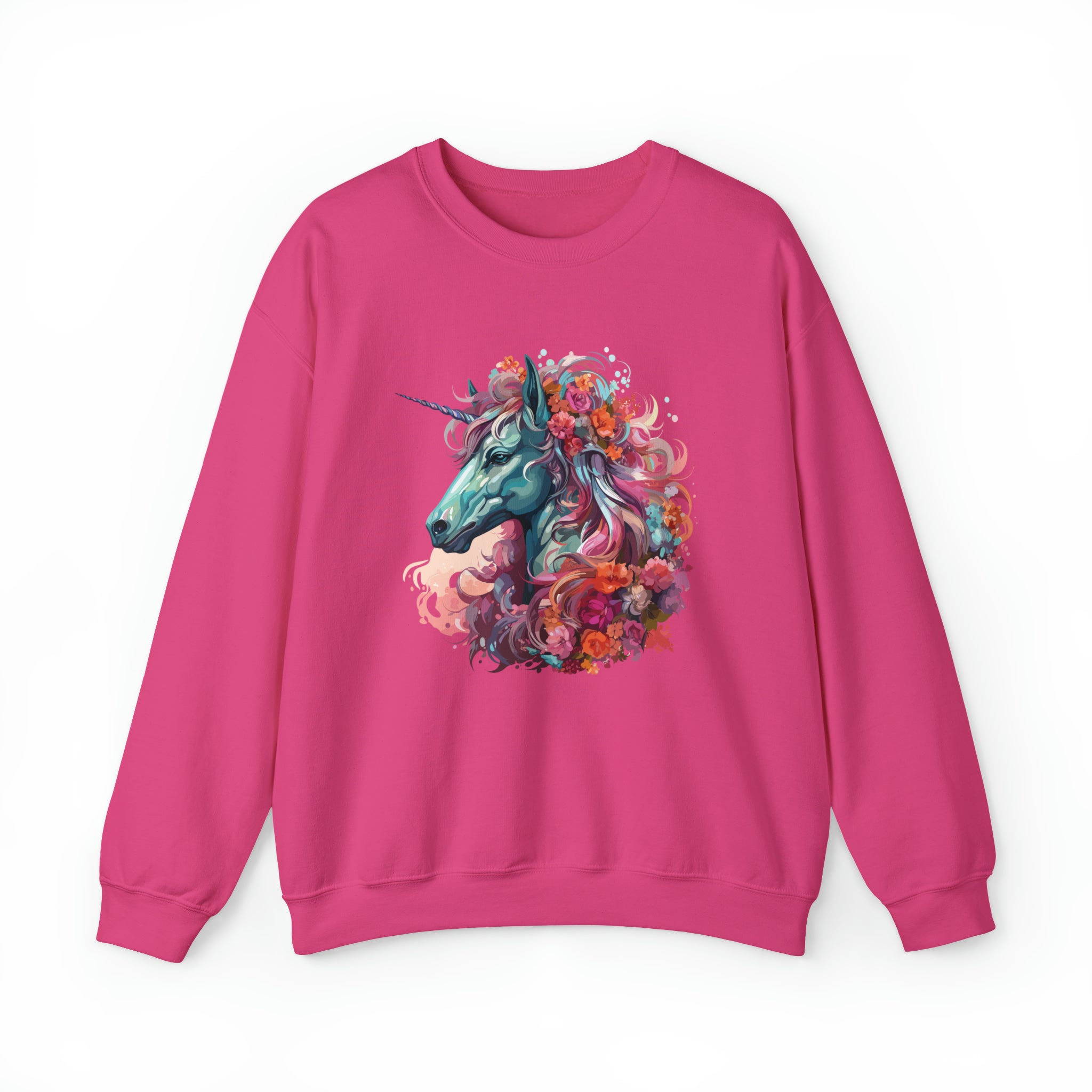 Unisex Unicorn Flowers Sweatshirt S Heliconia 