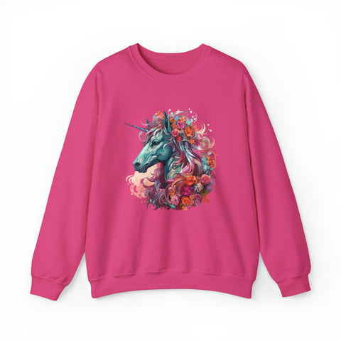 Unisex Unicorn Flowers Sweatshirt S Heliconia 