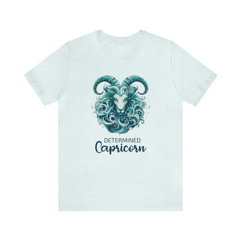 Unisex Capricorn Goat T Shirt Heather Ice Blue S 