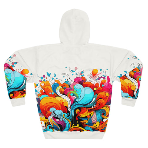 Unisex Vibrant Abstract Art All Over Print Hoodie   