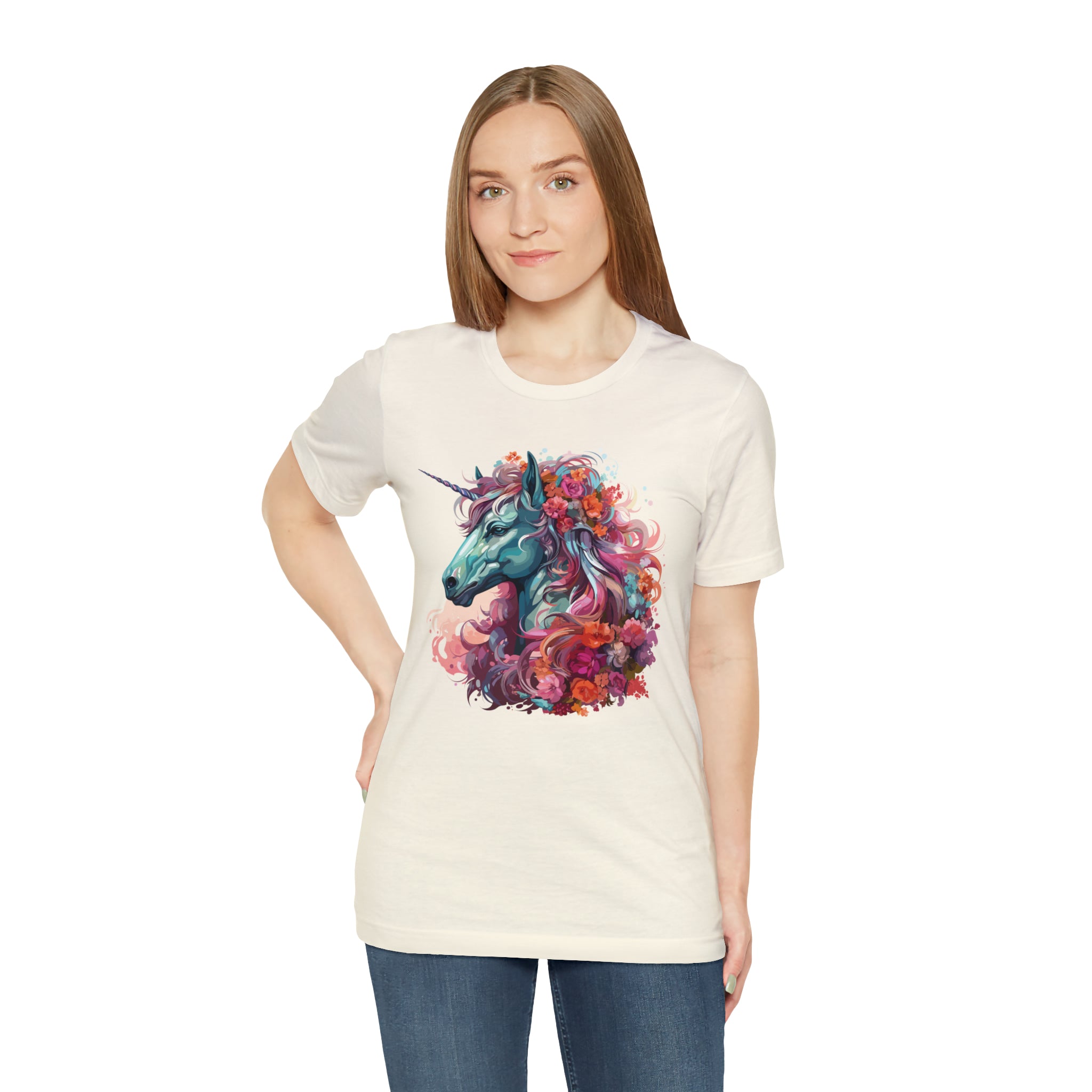 Unisex Unicorn Flowers T Shirt   