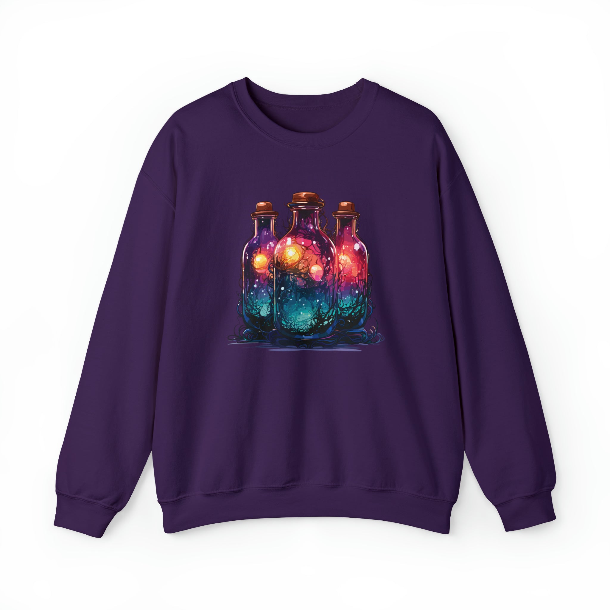 Unisex Dark Magic Bottles Sweatshirt S Purple 