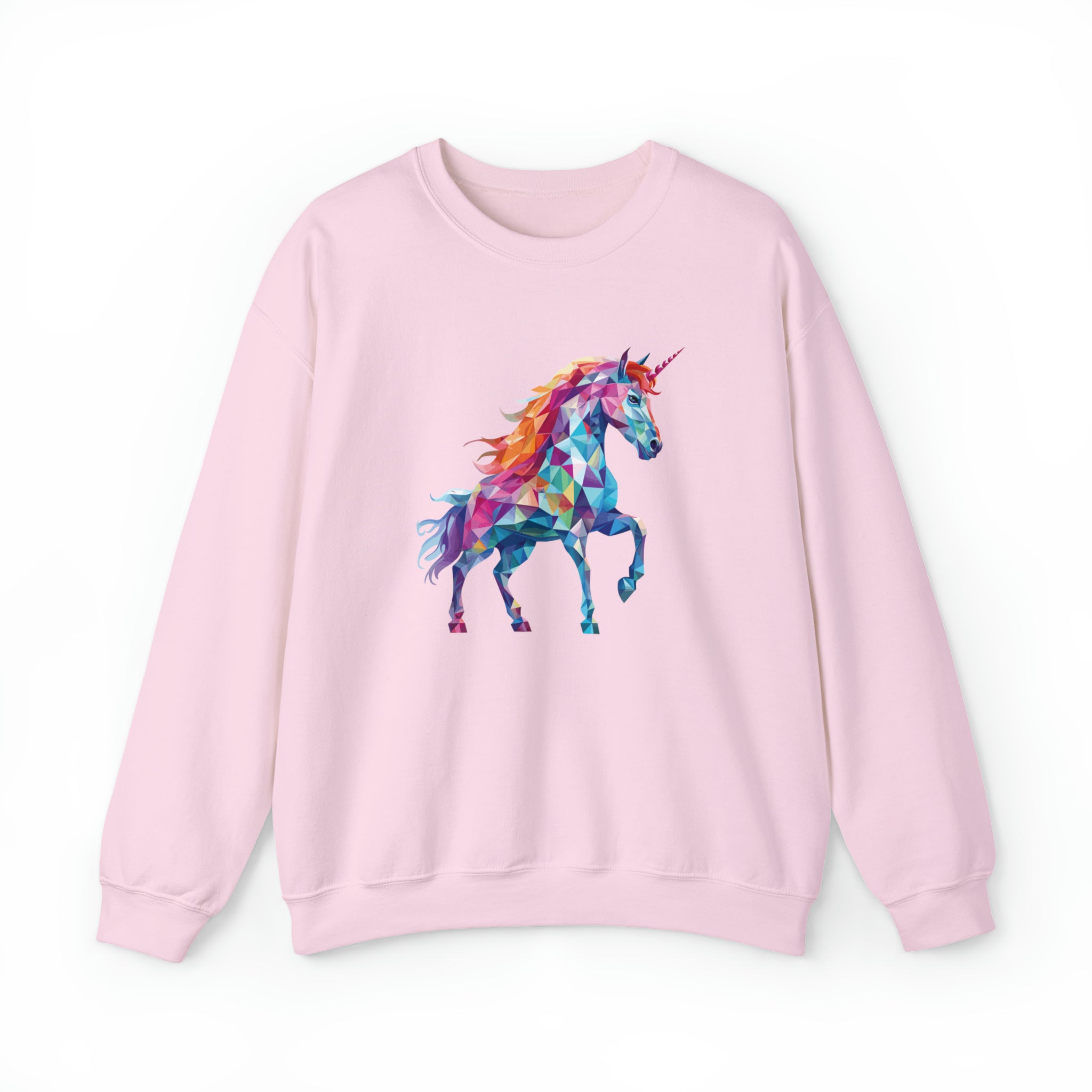 Unisex Crystallized Unicorn Sweatshirt S Light Pink 