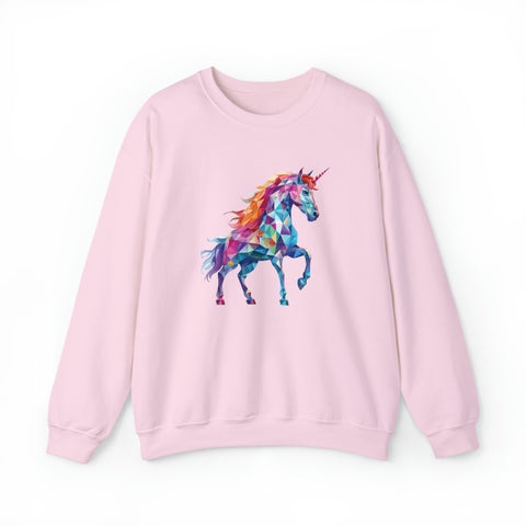 Unisex Crystallized Unicorn Sweatshirt S Light Pink 