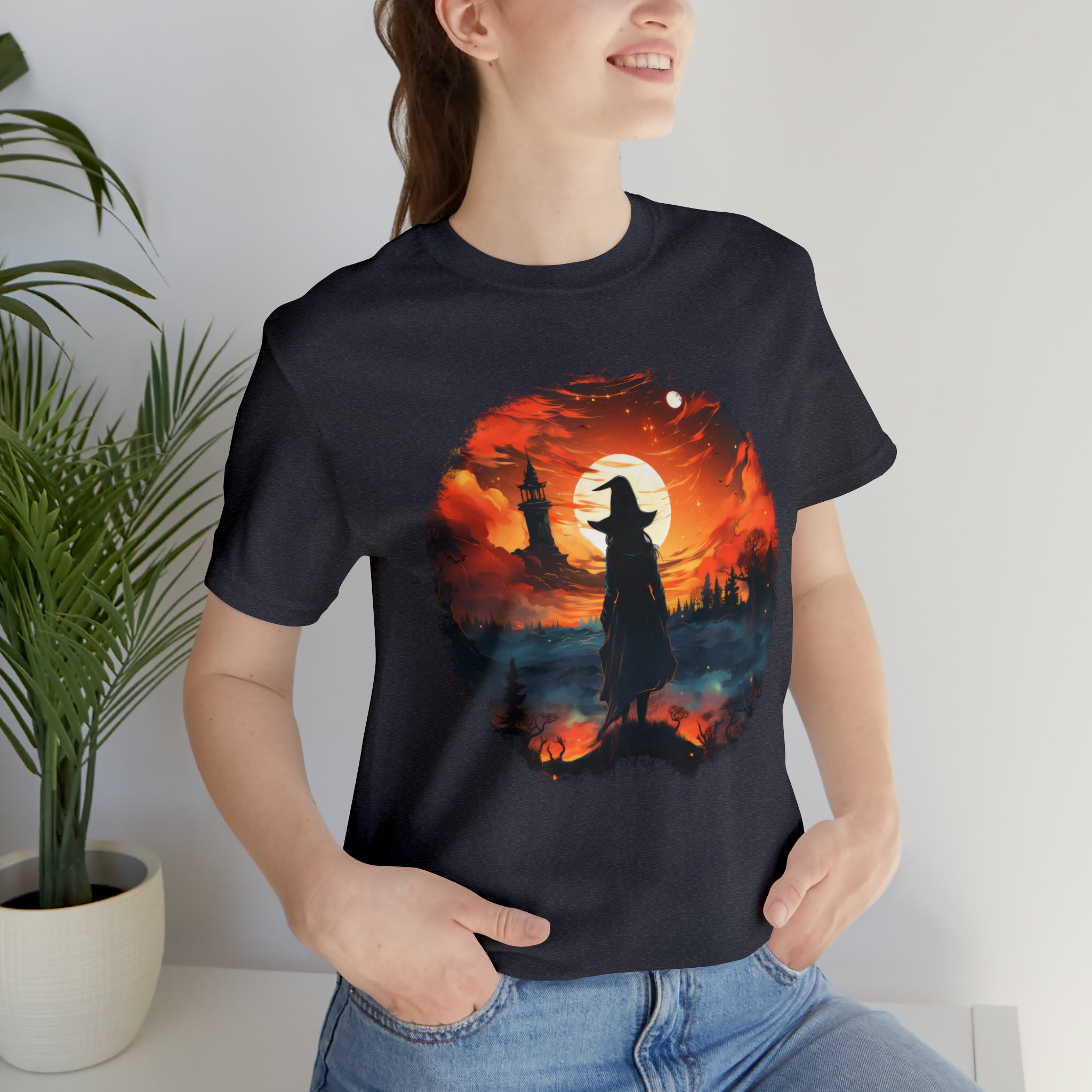 Unisex Witch Silhouette T Shirt   