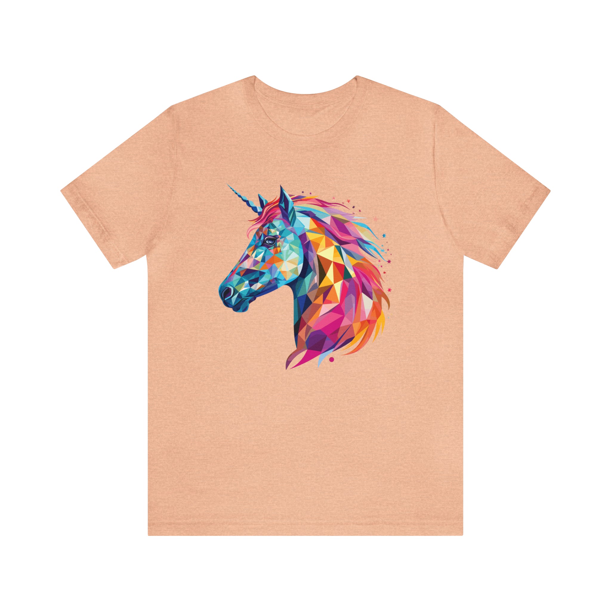 Unisex Crystallized Unicorn Mane T Shirt Heather Peach S 