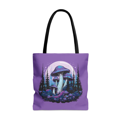 Purple Mushroom Forest Tote Bag Large  