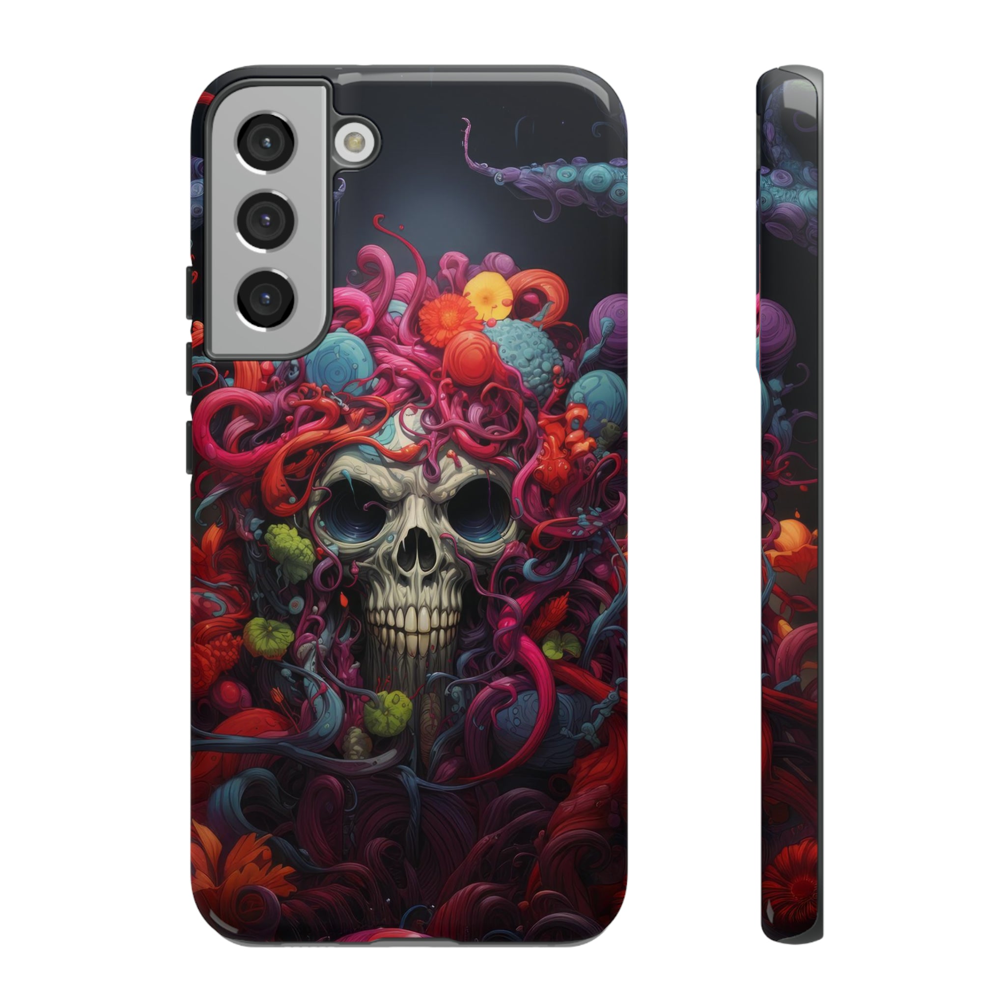 Psychedelic Skull & Tentacles Phone Case Samsung Galaxy S22 Plus Glossy 