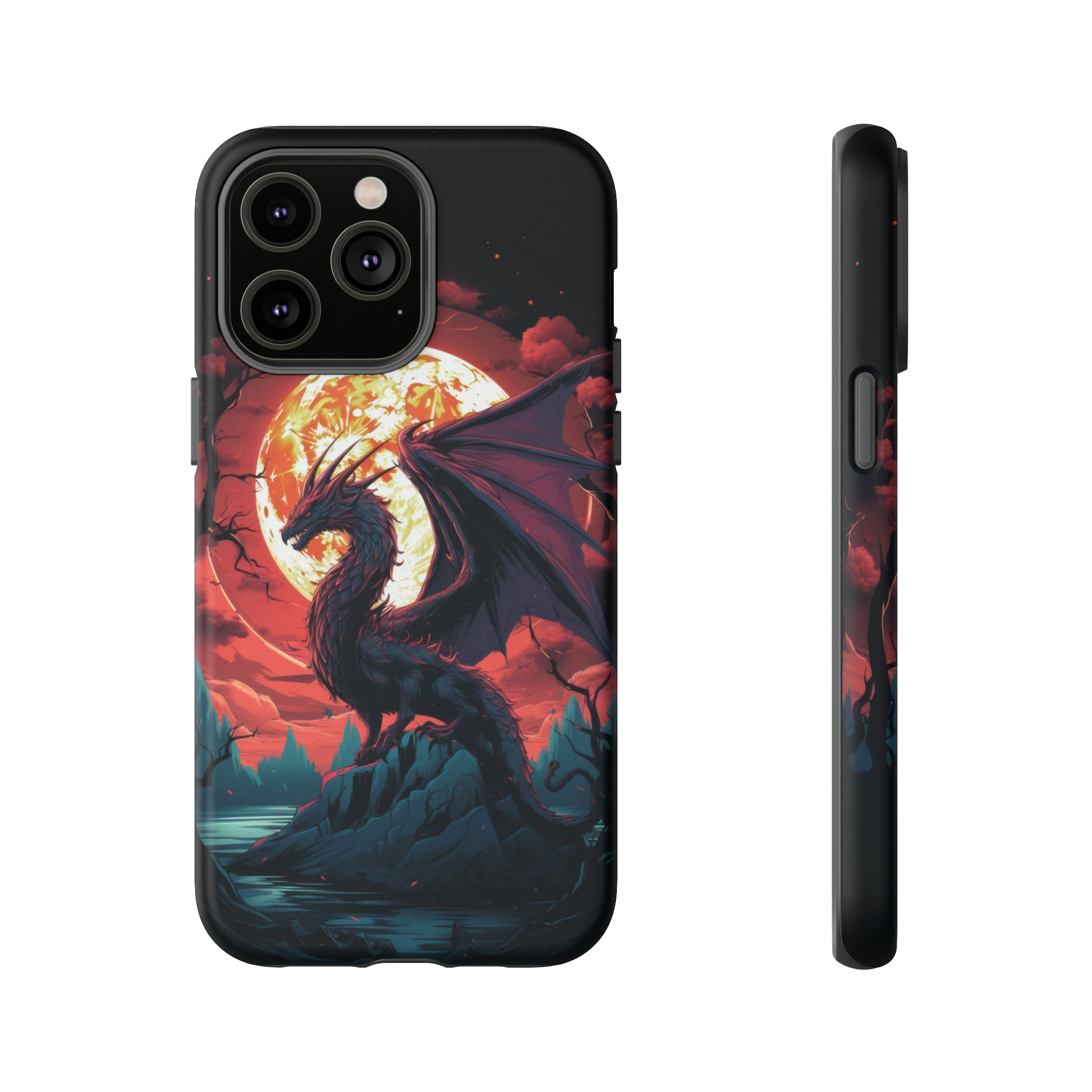 Dragon Fiery Moonlight Phone Case iPhone 14 Pro Max Matte 