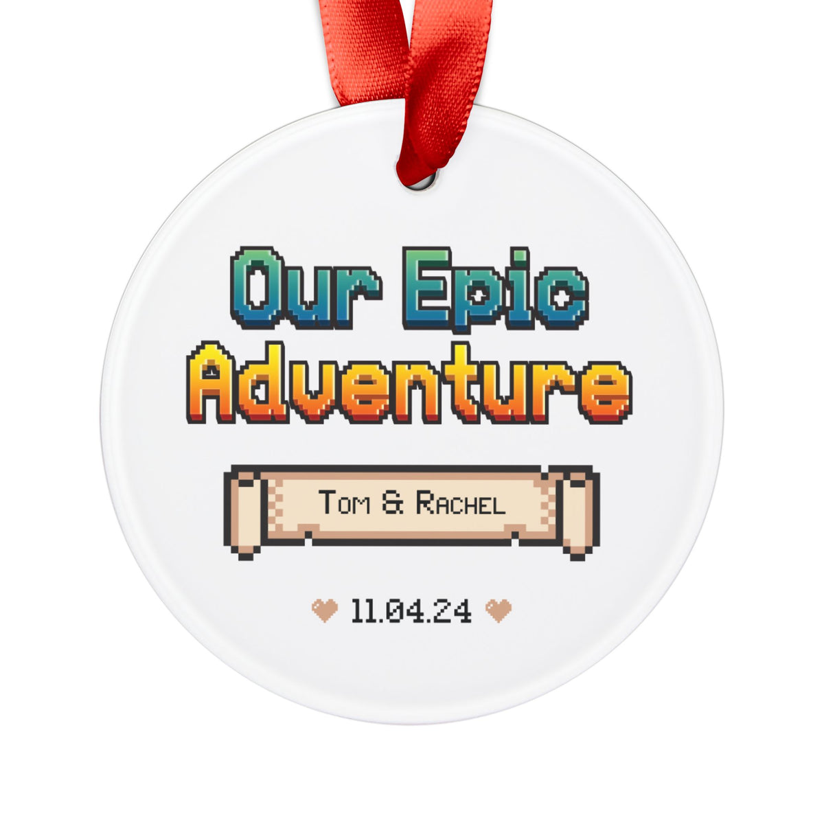 Epic Adventure Gamer Couple Ornament   