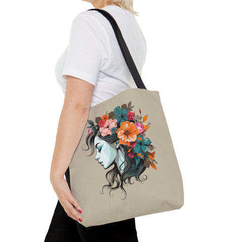 Flower Woman Tote Bag   