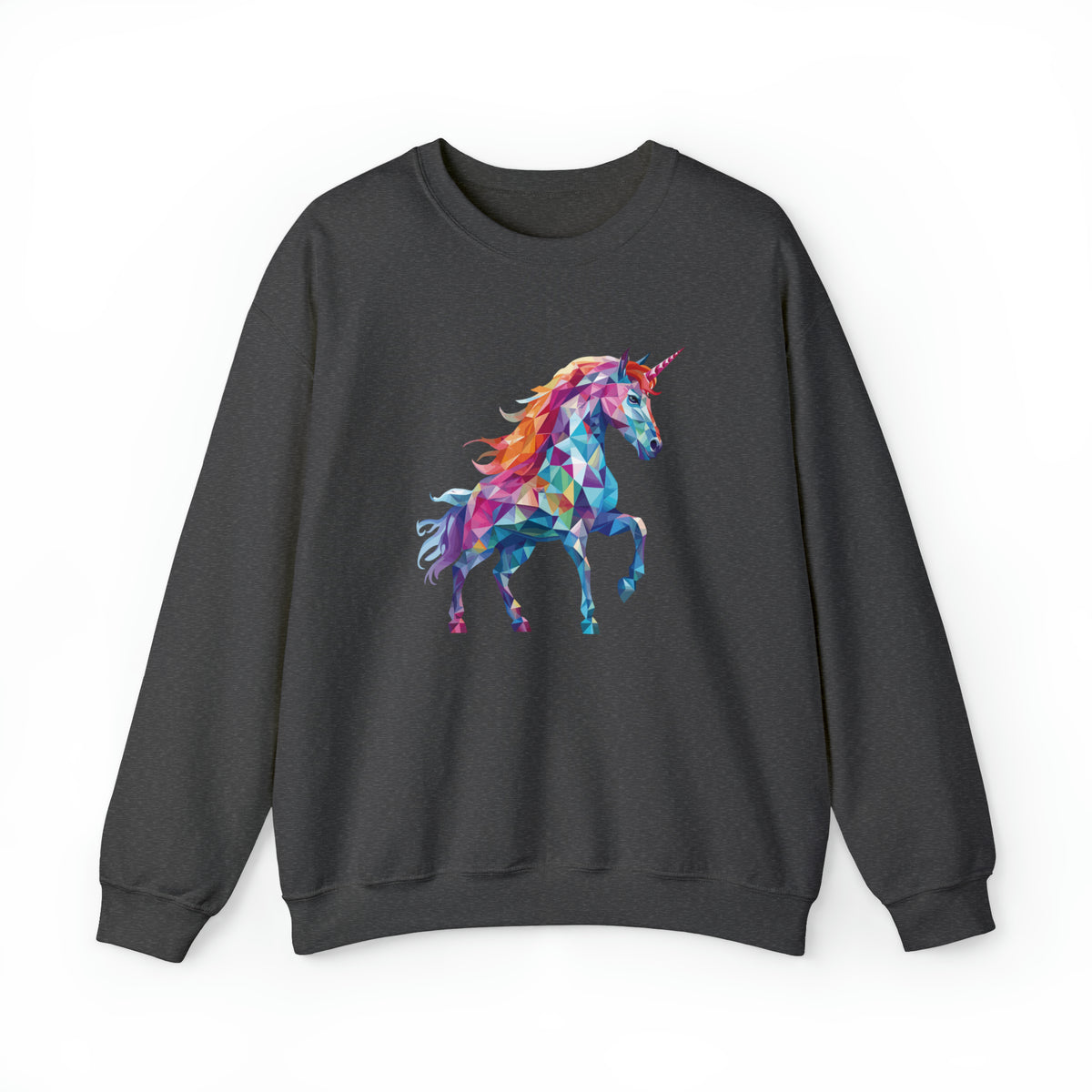 Unisex Crystallized Unicorn Sweatshirt S Dark Heather 