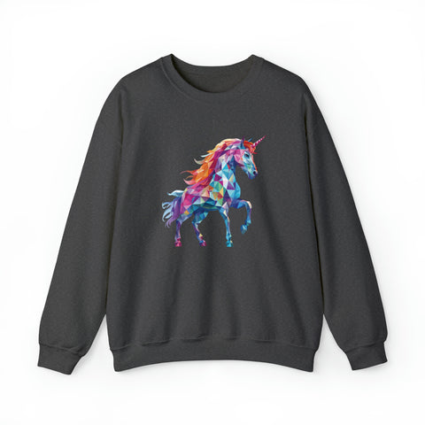 Unisex Crystallized Unicorn Sweatshirt S Dark Heather 