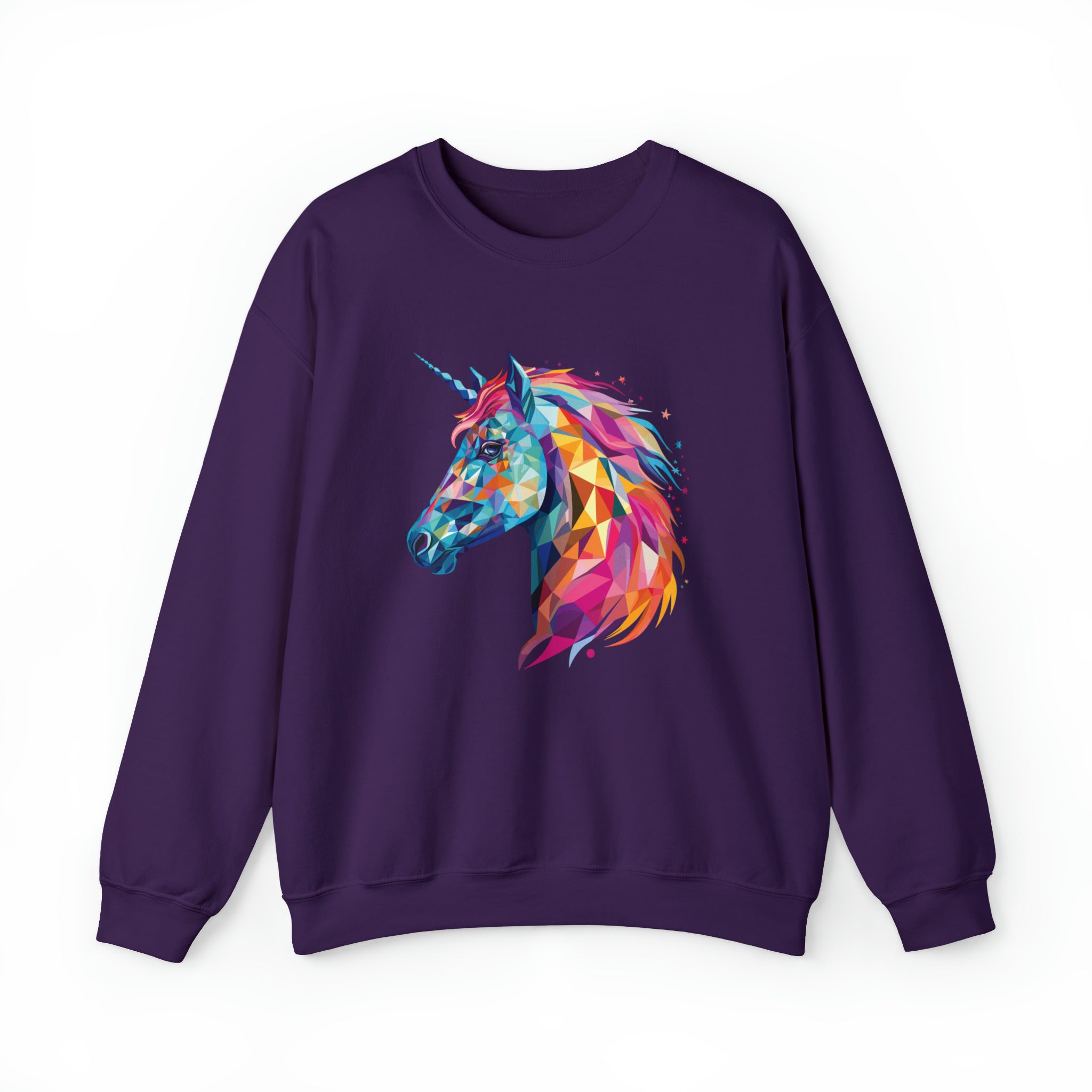 Unisex Crystallized Unicorn Mane Sweatshirt S Purple 