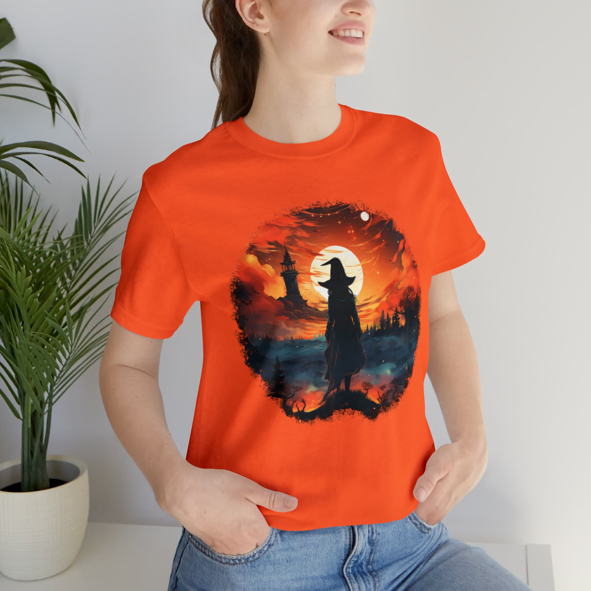 Unisex Witch Silhouette T Shirt   