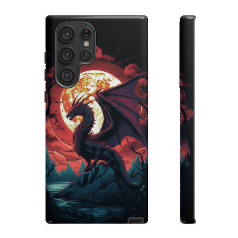 Dragon Fiery Moonlight Phone Case Samsung Galaxy S22 Ultra Glossy 