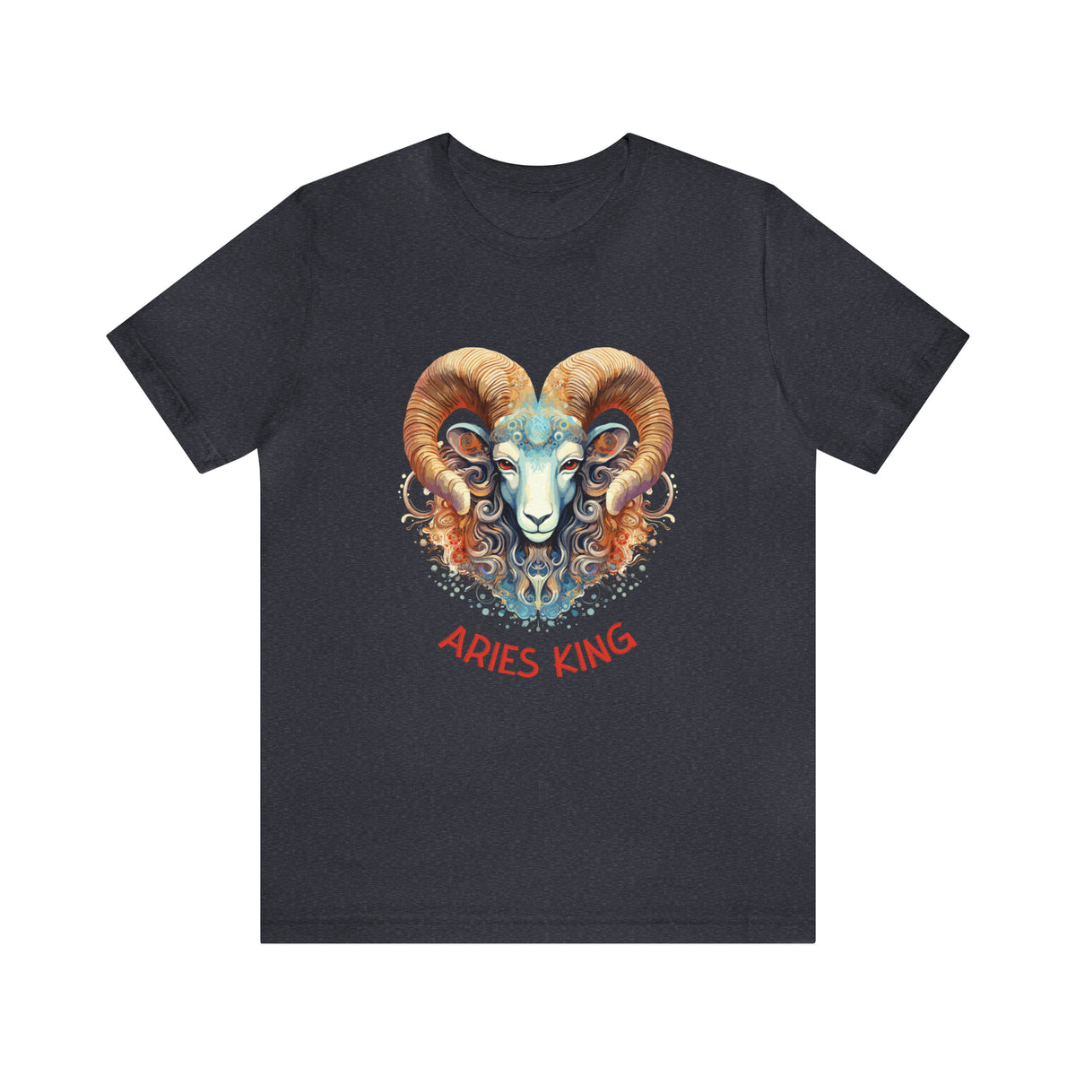 Mens Aries King T Shirt Heather Navy S 