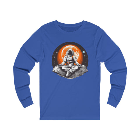 Unisex Meditating Astronaut Long Sleeve T Shirt   