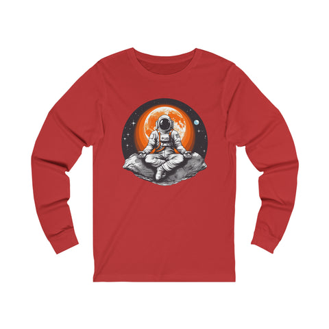 Unisex Meditating Astronaut Long Sleeve T Shirt   