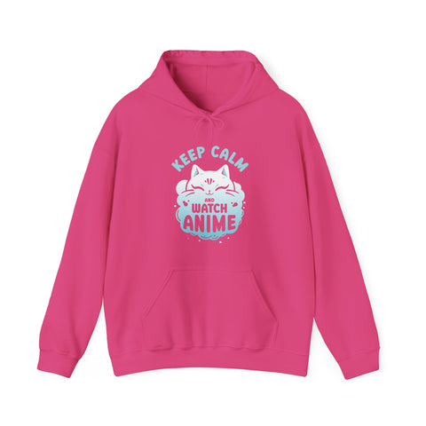 Unisex Keep Calm and Watch Anime Hoodie Heliconia S 