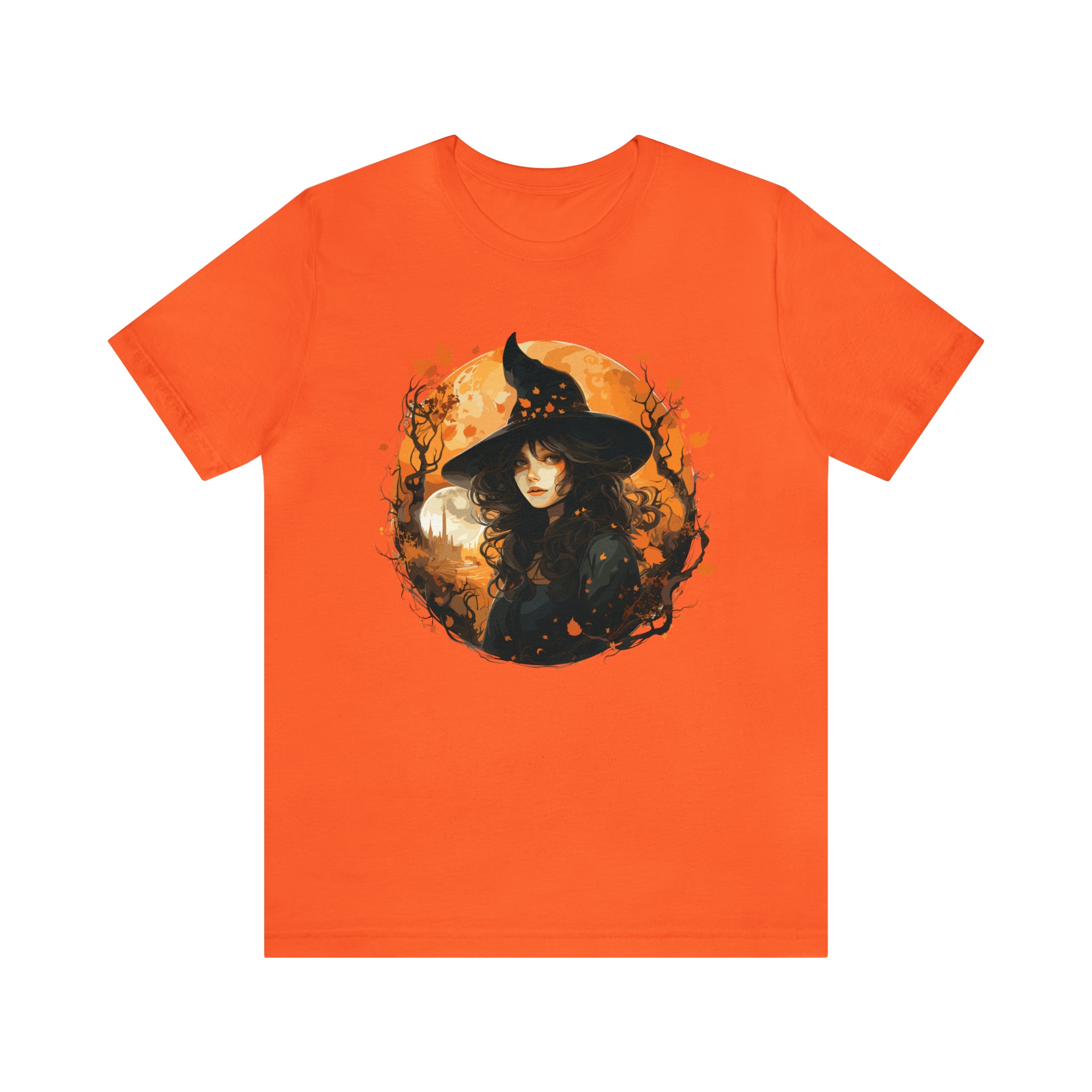 Unisex Autumn Witch T Shirt Orange S 