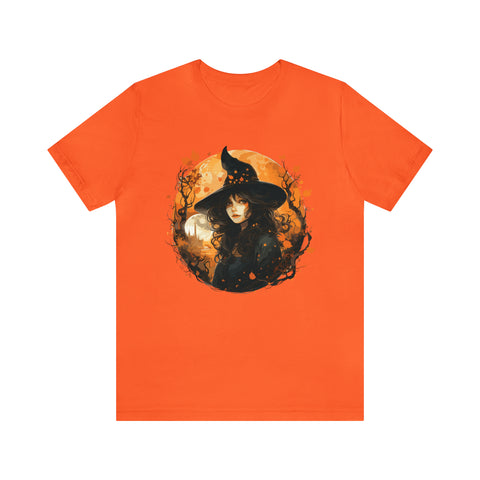 Unisex Autumn Witch T Shirt Orange S 