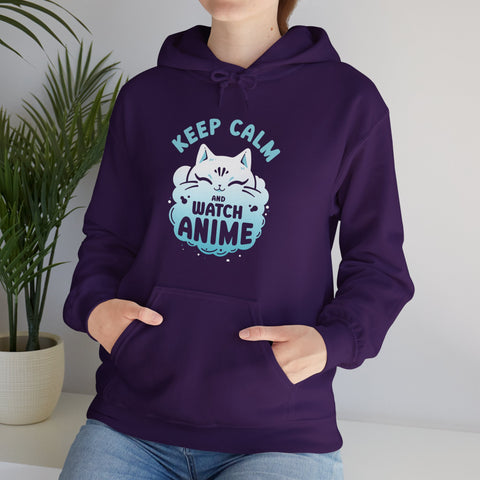 Unisex Keep Calm and Watch Anime Hoodie   