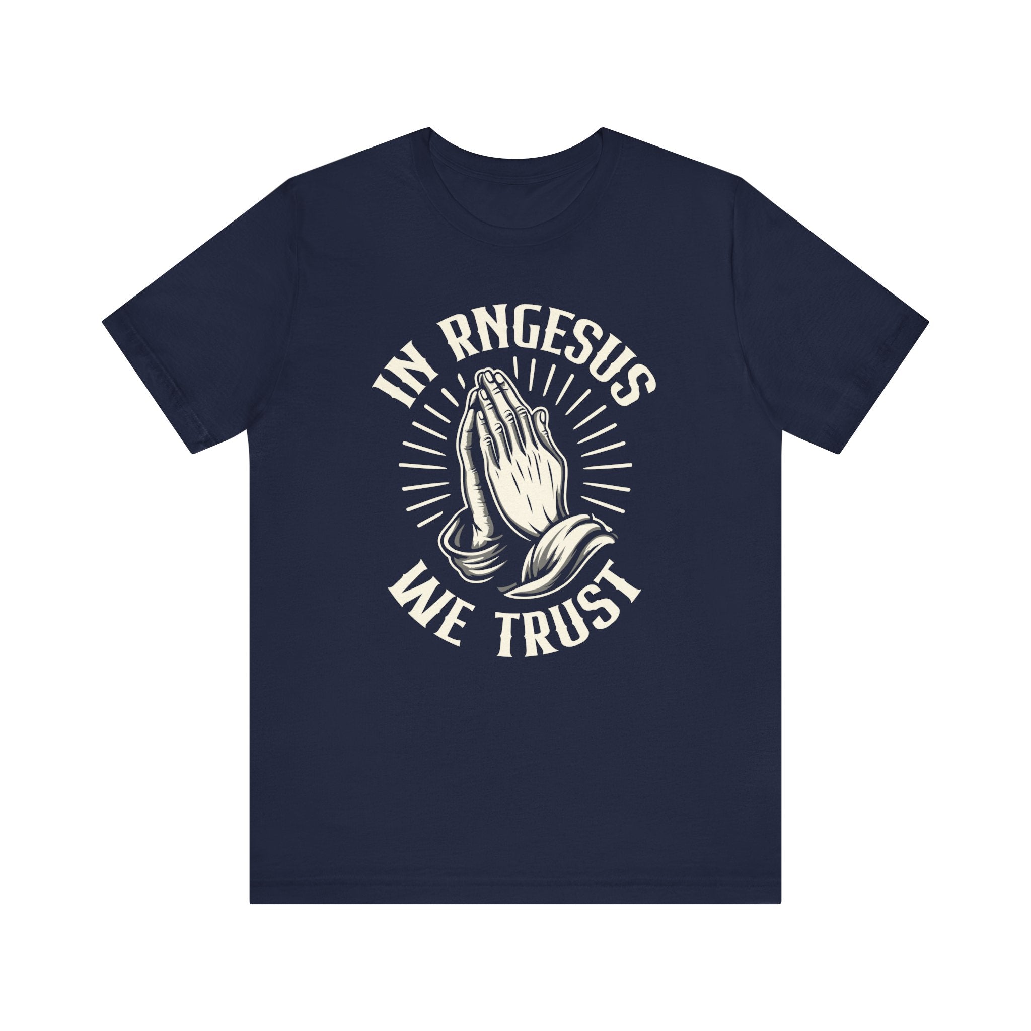 Unisex In RNGesus We Trust T Shirt Navy S 